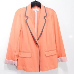 Company Ellen Tracy Womens Orange Knit Blazer Size Medium